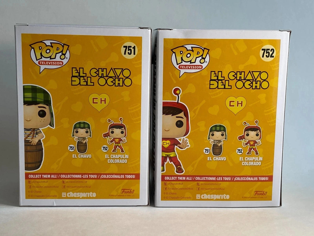 Funko Pops El Chapulin Colorado and El Chavo Del Ocho 751 & 752 Vaulted MINT!