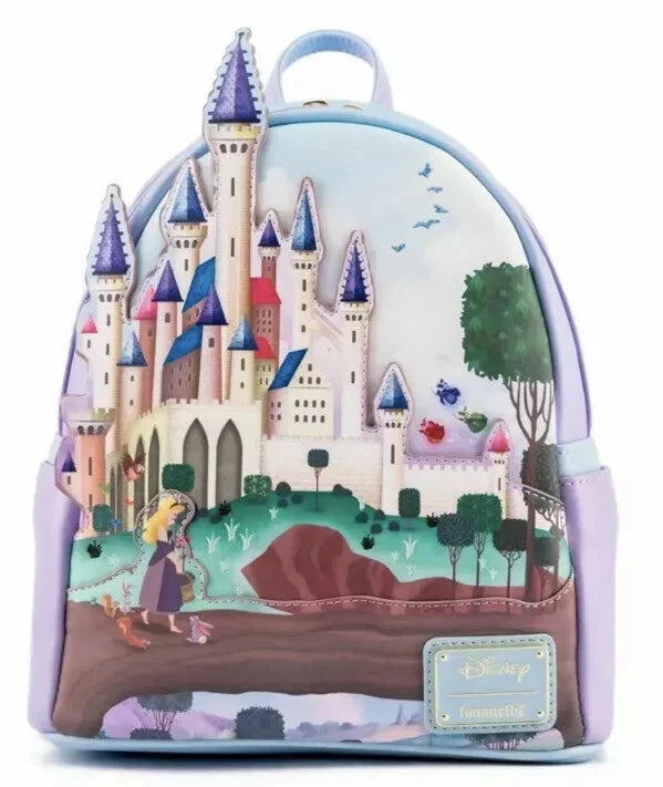 Loungefly Disney Princess Castle Series Sleeping Beauty Double Strap Backpack