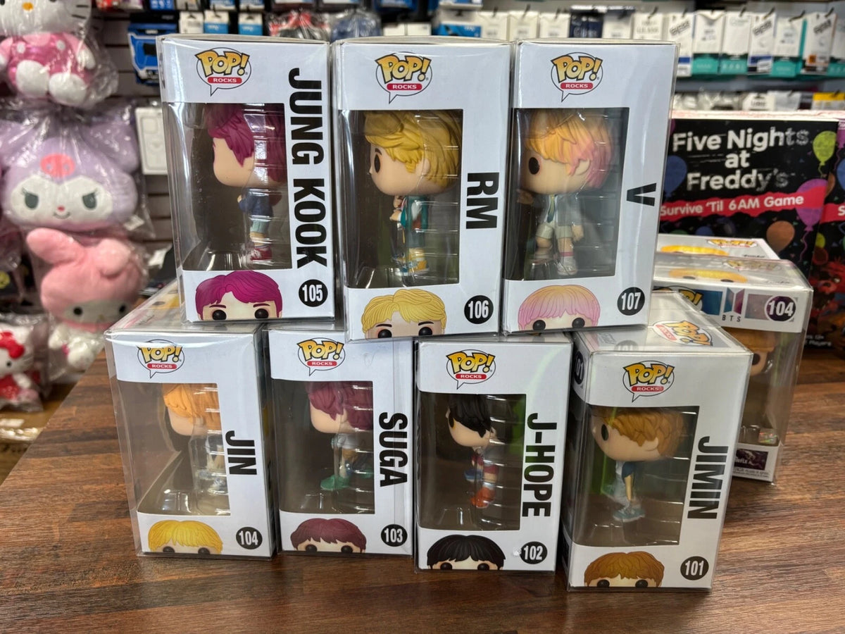 Funko Pop BTS KPOP DNA First Edition Rocks Lot Of 7 With PROTECTORS