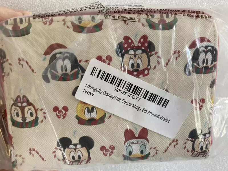 Loungefly Disney  Hot Cocoa Mugs  Zip Around Wallet  NEW WITH TAGS