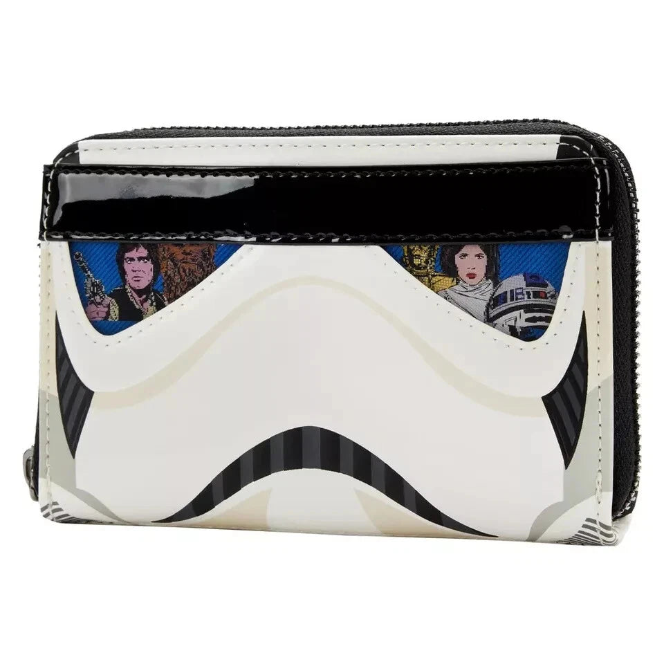 LOUNGEFLY Star Wars Stormtrooper Lenticular Cosplay Zip Around Wallet NEW