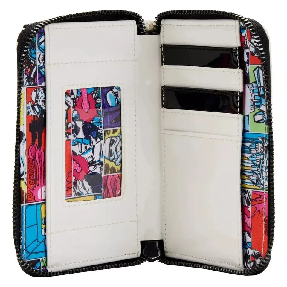 LOUNGEFLY Star Wars Stormtrooper Lenticular Cosplay Zip Around Wallet NEW