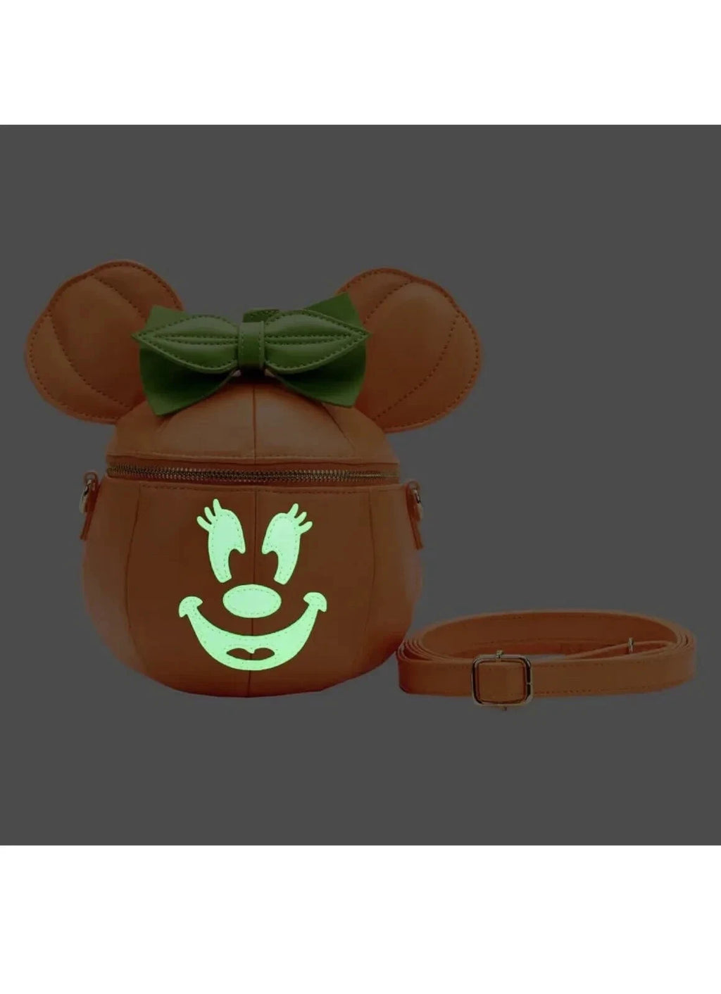 Loungefly Minnie Mouse Glow in the Dark Pumpkin Crossbody Bag New With Tags