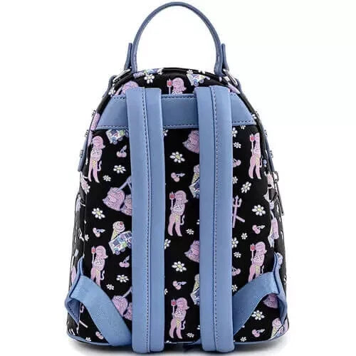 Loungefly Valfre Lucy Art All Over Print Faux Leather Mini School Backpack New